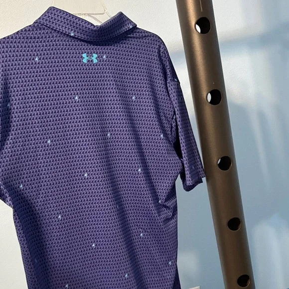 Under Armour Men's Blue Patterned Polo Shirt - Picture 3 of 3